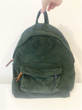 Polo Ralph Lauren Corduroy Backpack College Green Purple Pony Leather Trim